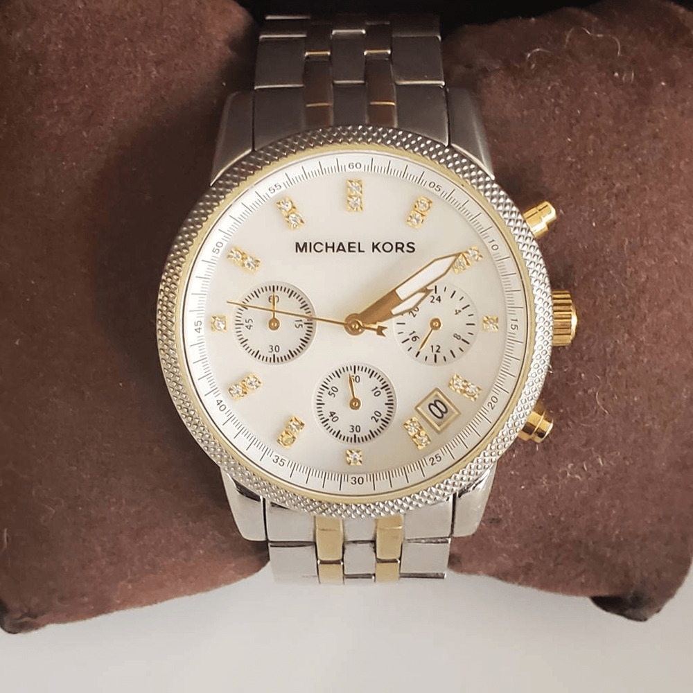 Michael Kors MK5057 Ritz Ladies Two Toned Watch with SMALL Band‎ and MOP face